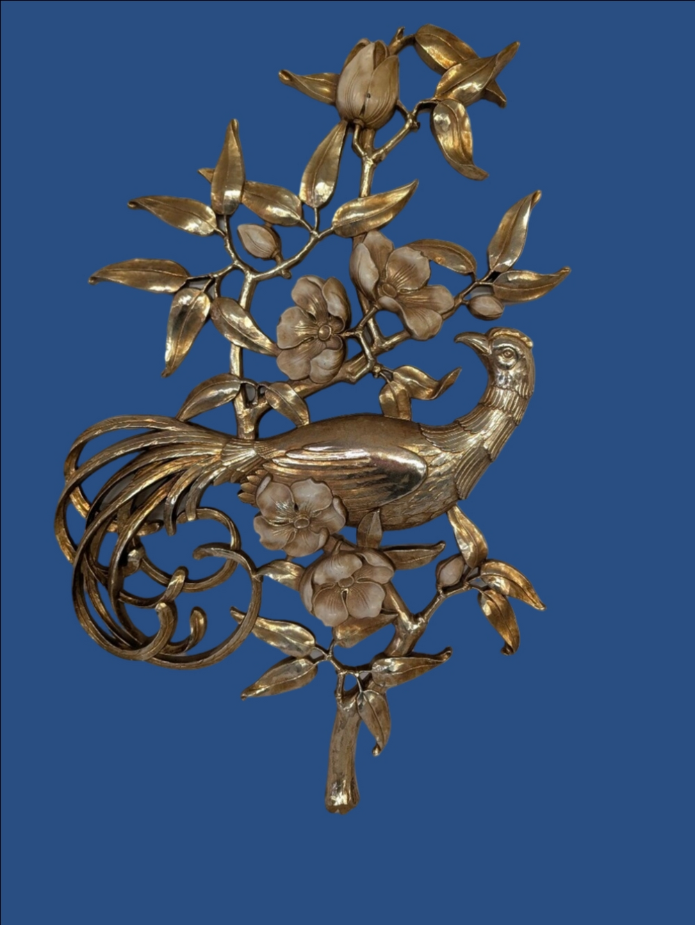 Vintage Peacock Wall Decor - Elegant Home Accent Mid-Century Modern